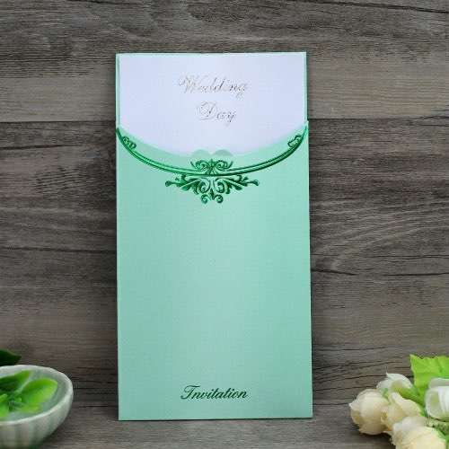 Pocket Invitation Card Rectangle Cheap Wedding Card Customized Modern Invitation 